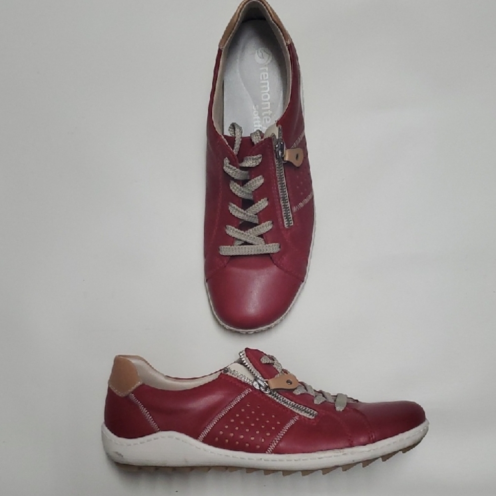 Remonte Red Leather Sneakers